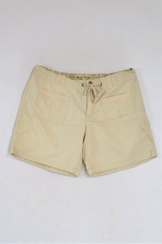 Woolworths Khaki Drawstring Shorts Women Size 12