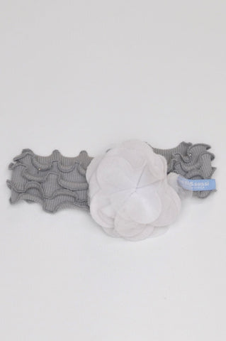 Boetie & Sussi Grey & White Flower Headband Girls 1-2 years