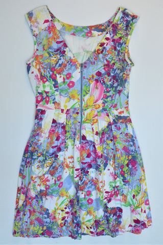 Max Multicoloured Floral Sleeveless Dress Women Size 10