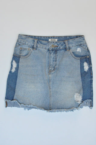 Woolworths Distressed Denim Mini Skirt Women Size 4