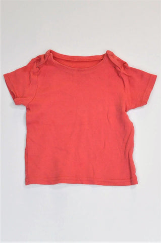 Mamas & Papas Pink Shoulder Snap T-shirt Girls 6-9 months