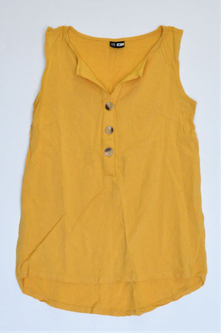 Mr. Price Mustard Buttoned Lightweight Sleeveless Blouse Women Size S