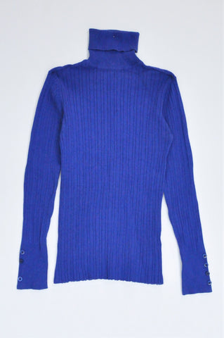 Woolworths Royal Blue Turtleneck Jersey Women Size M