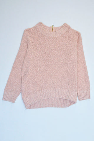 H&M Pink Knit Rear Zip Jersey Women Size S
