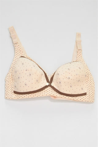 New Unbranded Pale Pink & Brown Polka Dot Nursing Bra Women Size 36B