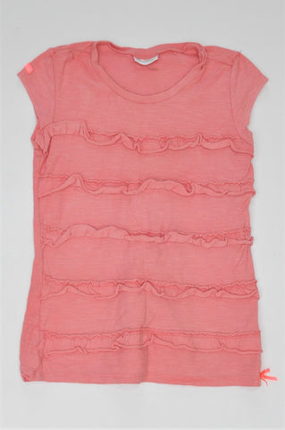 Naartjie Pink Frill Detail Top Girls 8-9 years