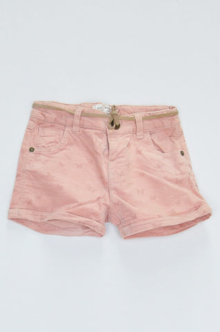 Zara Pink Butterfly Corduroy Shorts Girls 12-18 months