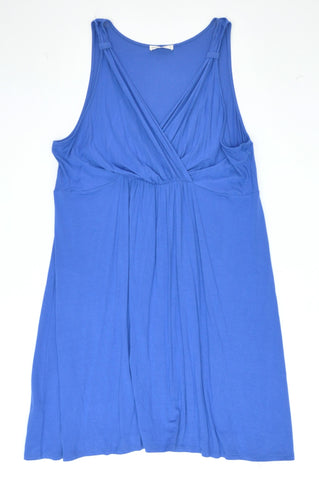 Woolworths Royal Blue V Neck Tank Sleeve Dress Women Size XL