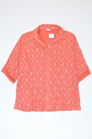 New Miladys Orange Floral Diamante Blouse Women Size 20