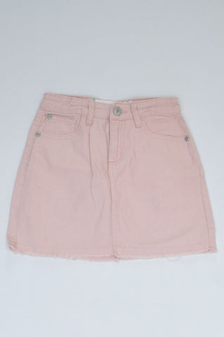 Cotton On Dusty Pink Raw Hem Denim Skirt Girls 11-12 years