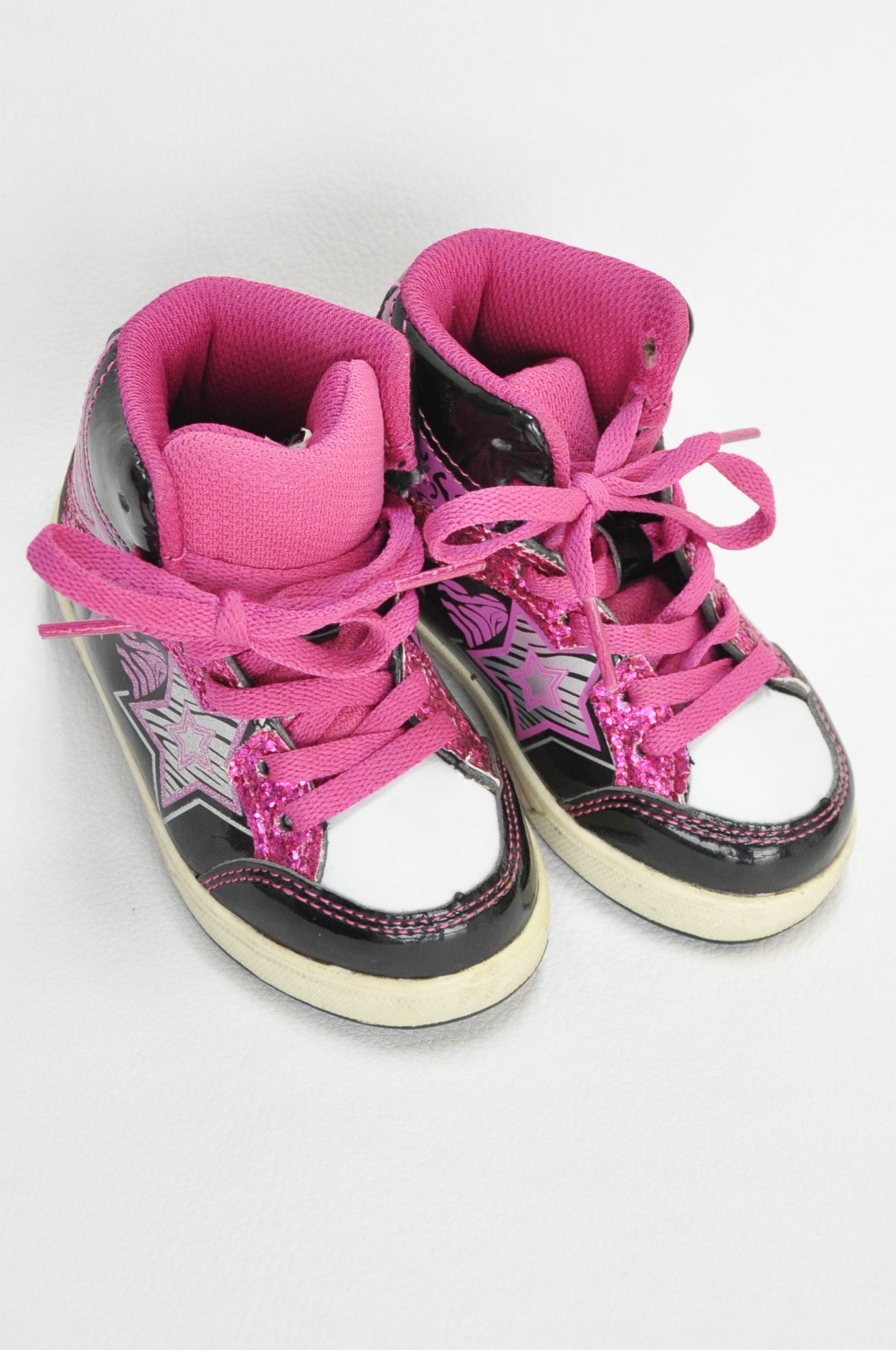 Woolworths Pink Black High Top Shoes Girls Toddler Size 5 Once More