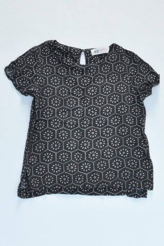 H&M Brown Patterned Lightweight Top Girls 6-7 years