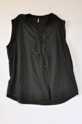 Donna Claire Black Lightweight Blouse Women Size 44