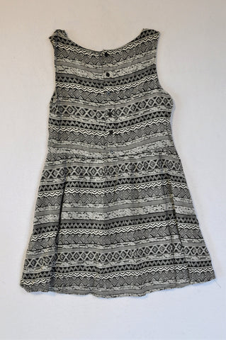 Cotton On Black & White Zig Zag Dress Women Size XS