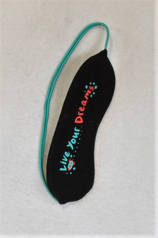 Unbranded Black & Teal Live Your Dreams Eye Mask Unisex 10+ years