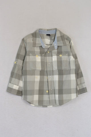 GAP Grey & White Check Pocket Shirt Boys 1-2 years