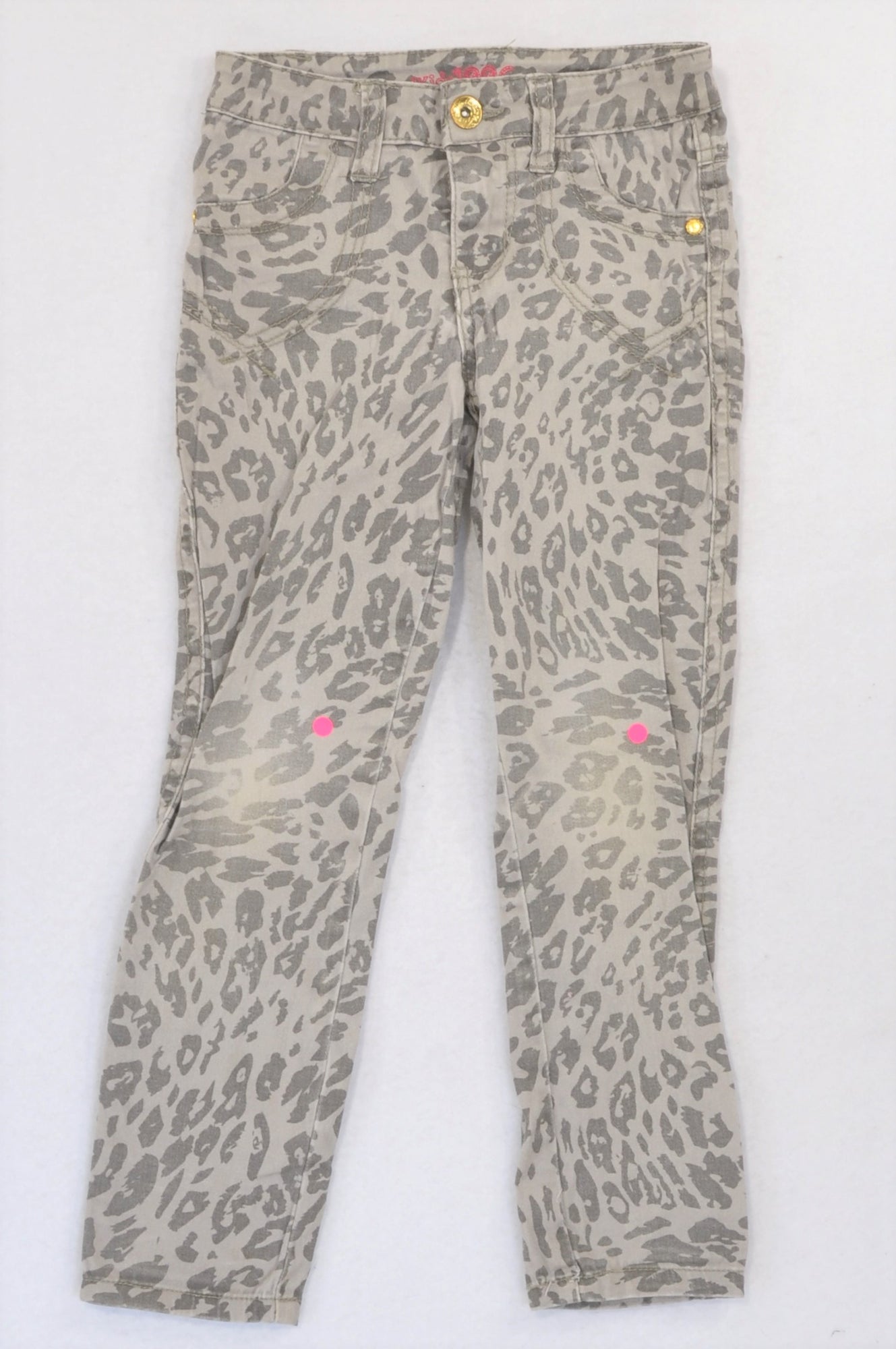 grey animal print jeans