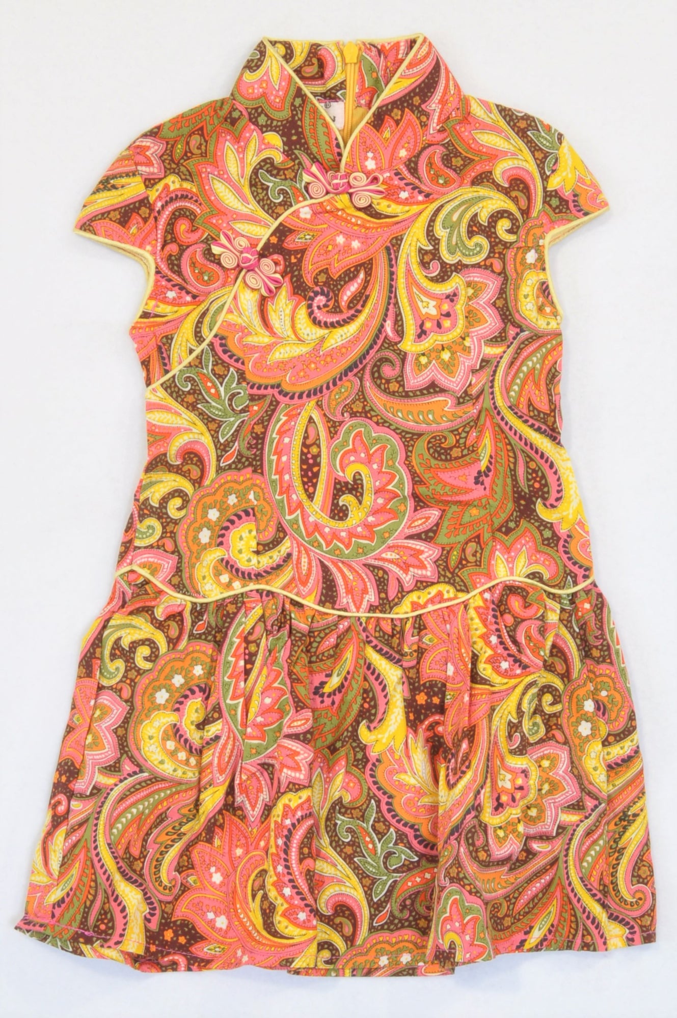 orange paisley dress