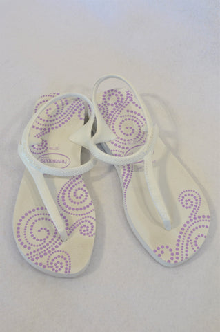 Havaianas White Purple Detail Flip Flops Women Size 4
