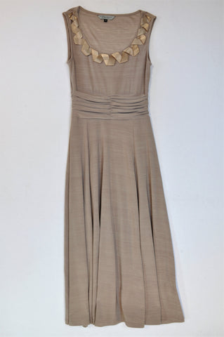 Finnigans Beige Ribbon Detail Dress Women Size 30