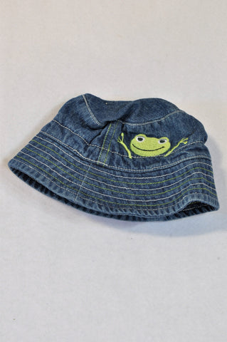 Woolworths Denim Frog Sun Hat Unisex 0-3 months