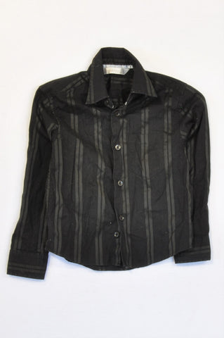 Woolworths Black Ribbon Stripe Formal Shirt Boys 4-5 years