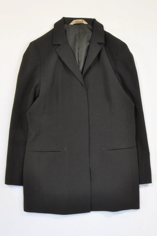 Woolworths Basic Black Long Length Blazer Women Size 16