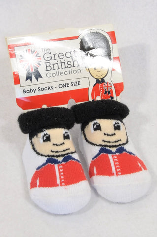 New The Great British Collection Size 0 Queen's Guard Socks Unisex 0-6 months