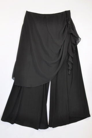 Unbranded Black Formal Sheer Overlay Bead Detail Pants Women Size 18