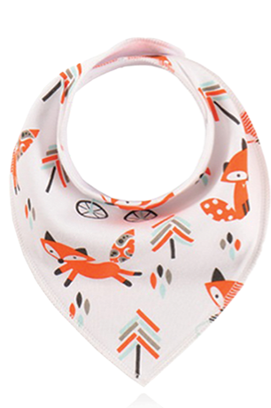 New Seadog Baby Cool White Play Fox Print Bandana Bib Unisex N-B to 2 years