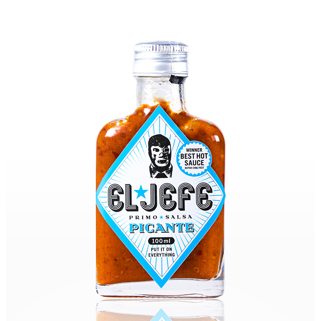 EL JEFE PRIMO SALSA HOT SAUCE made in AMSTERDAM HOLLAND