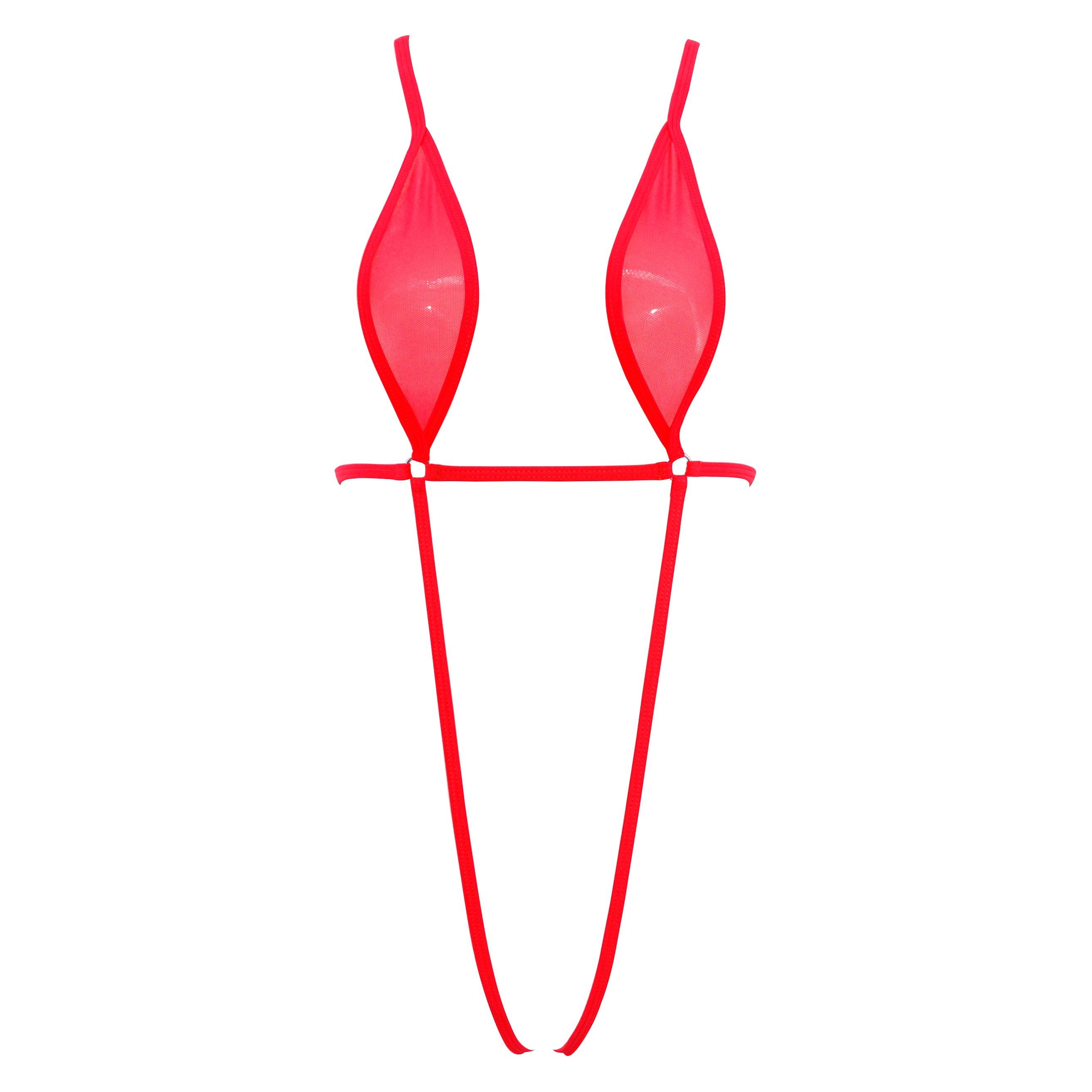 Sling Bikini Red See Through Extreme Slingshot Bikini Mini Micro Crotchless G String Bikini