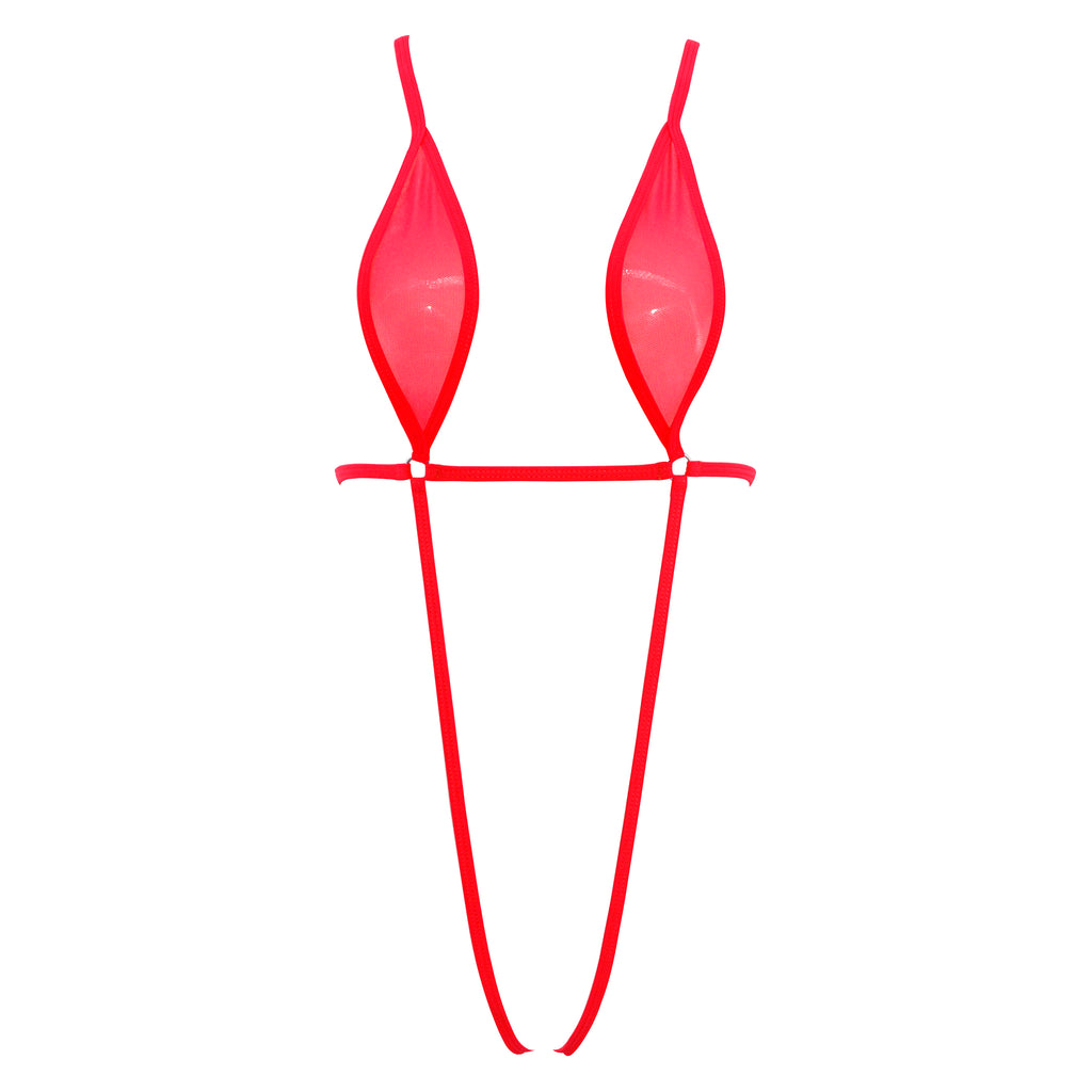 Sling Bikini Red See Through Extreme Slingshot Bikini Mini Micro ...