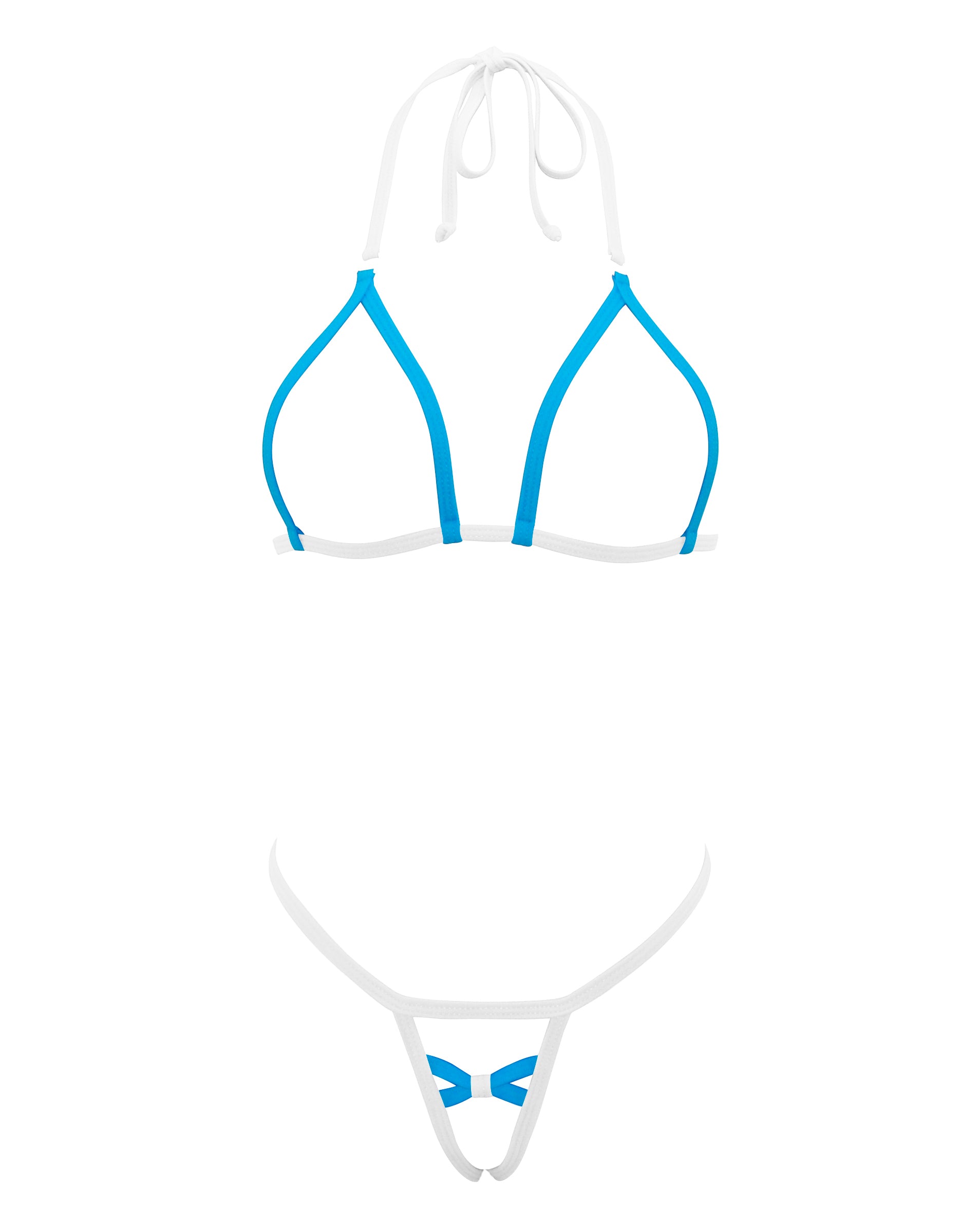 Turquoise White Extreme String Bikini – SHERRYLO Swimwear