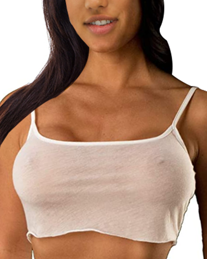 White Sheer Tank Top Sherrylo Swimwear