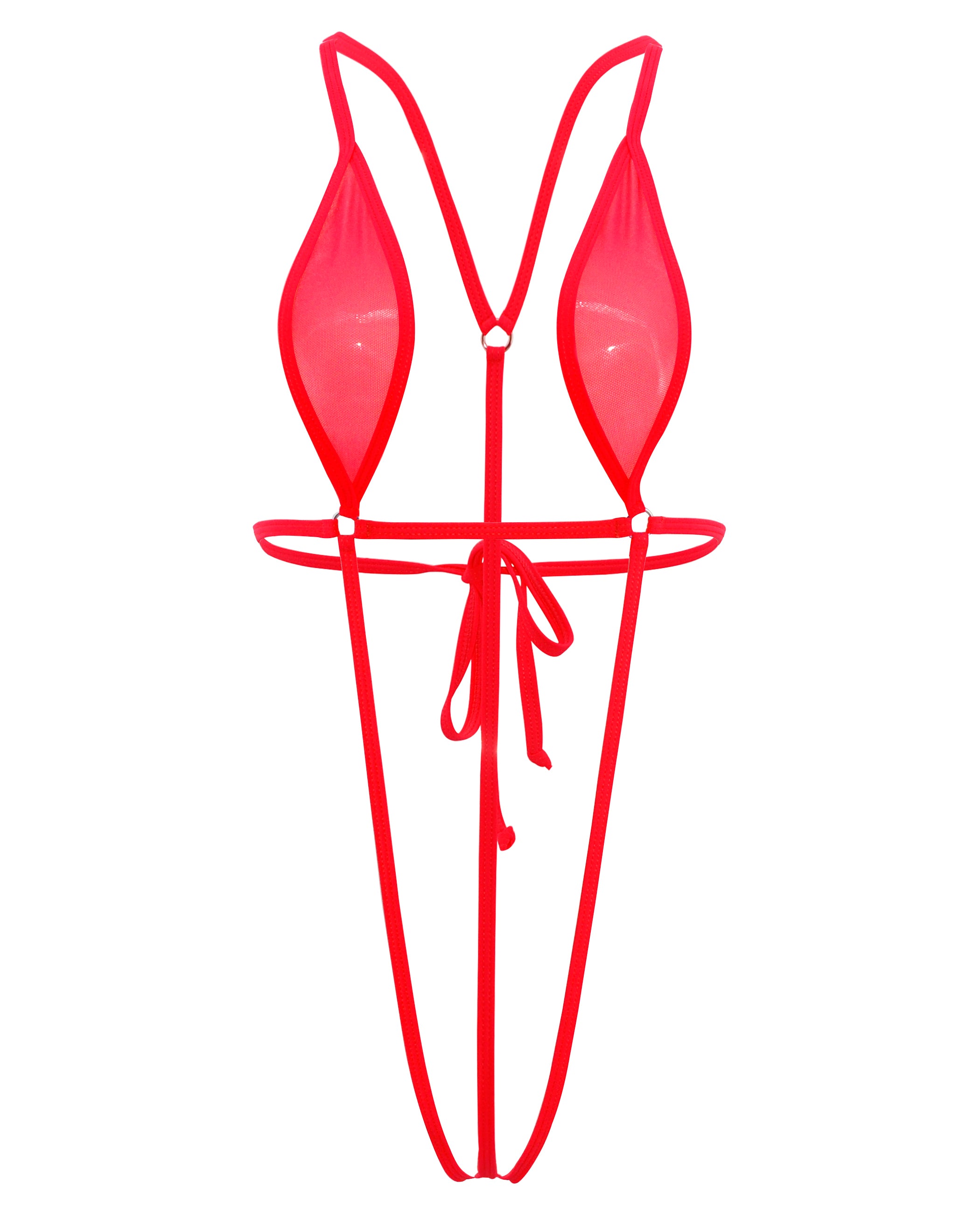 Sling Bikini Red See Through Extreme Slingshot Bikini Mini Micro Crotchless G String Bikini 7323