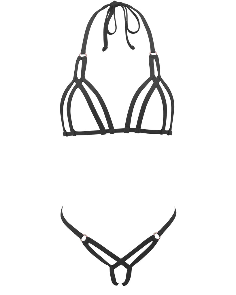 SHERRYLO Black Star Extreme String Bikini Mini Micro Crotchless G ...