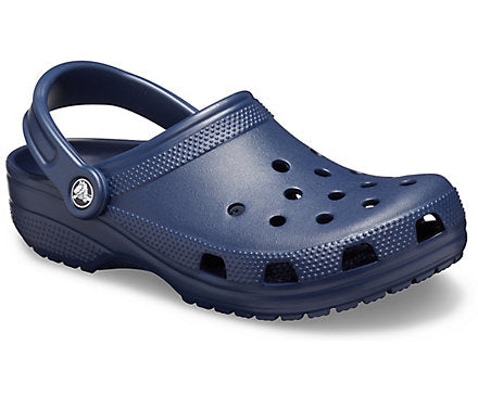 navy blue classic crocs