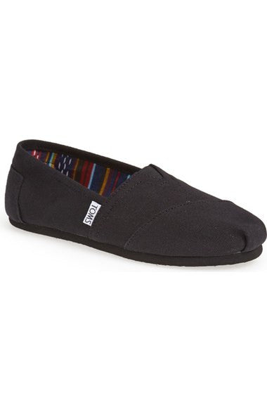 toms black canvas women's classics