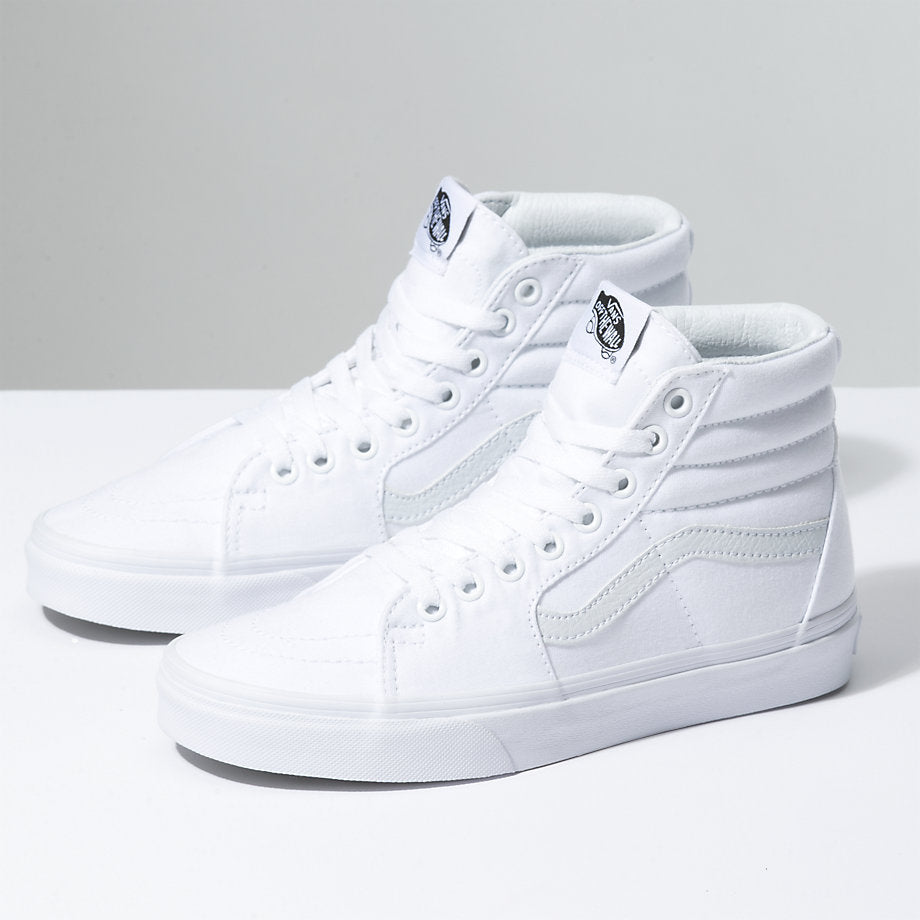 vans sk8 hi white canvas