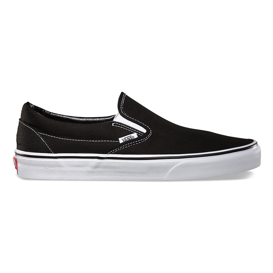 vans slipon black white