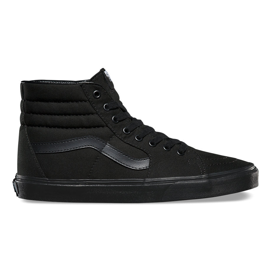 vans sk8 hi all black on feet