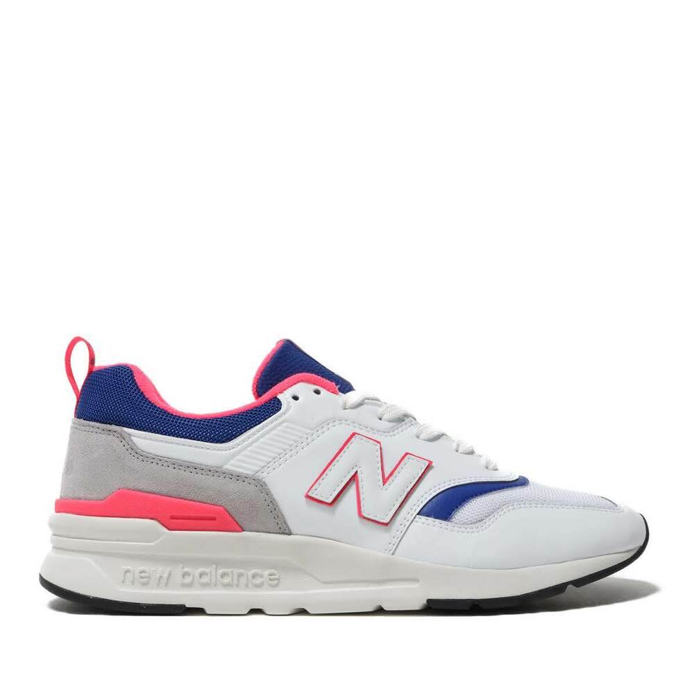 New Balance Men's Shoe CM997HAJ White/Laser Blue - Foot Paths Shoes