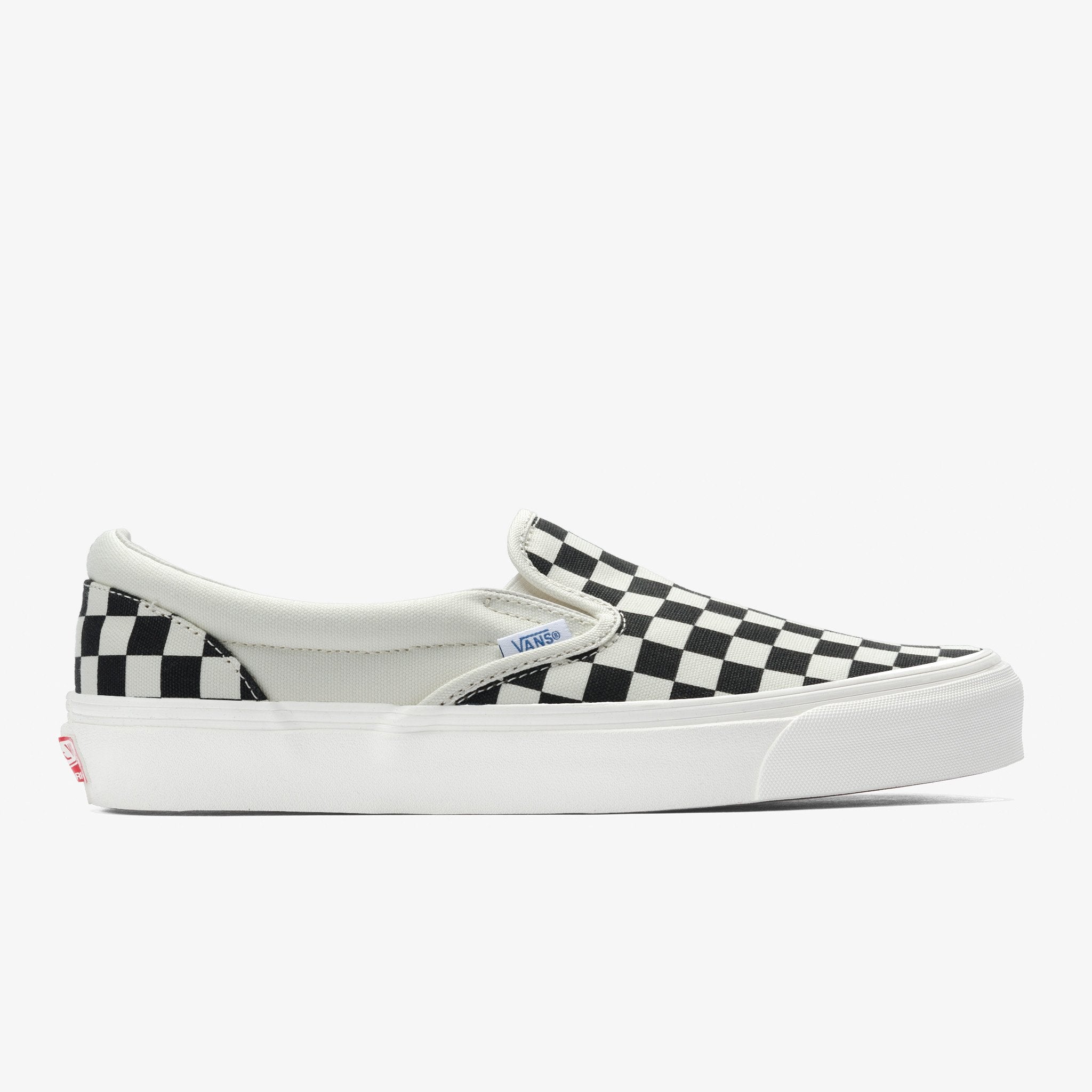 white and off white checkered vans