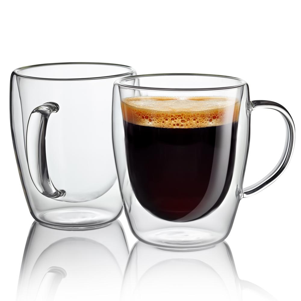 double glass mug