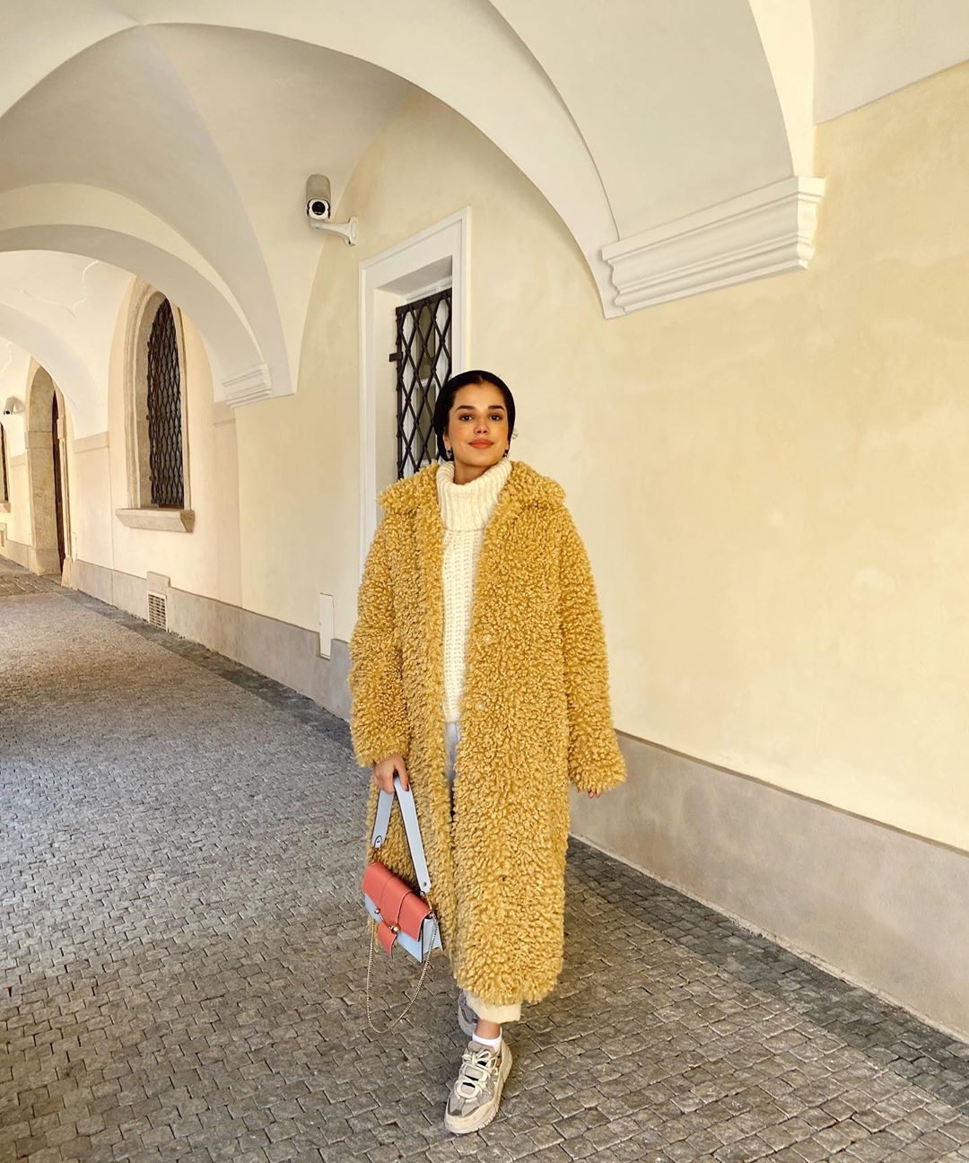 HRH The Duchess of Sussex carries The Strathberry Midi Tote Tri-Colour