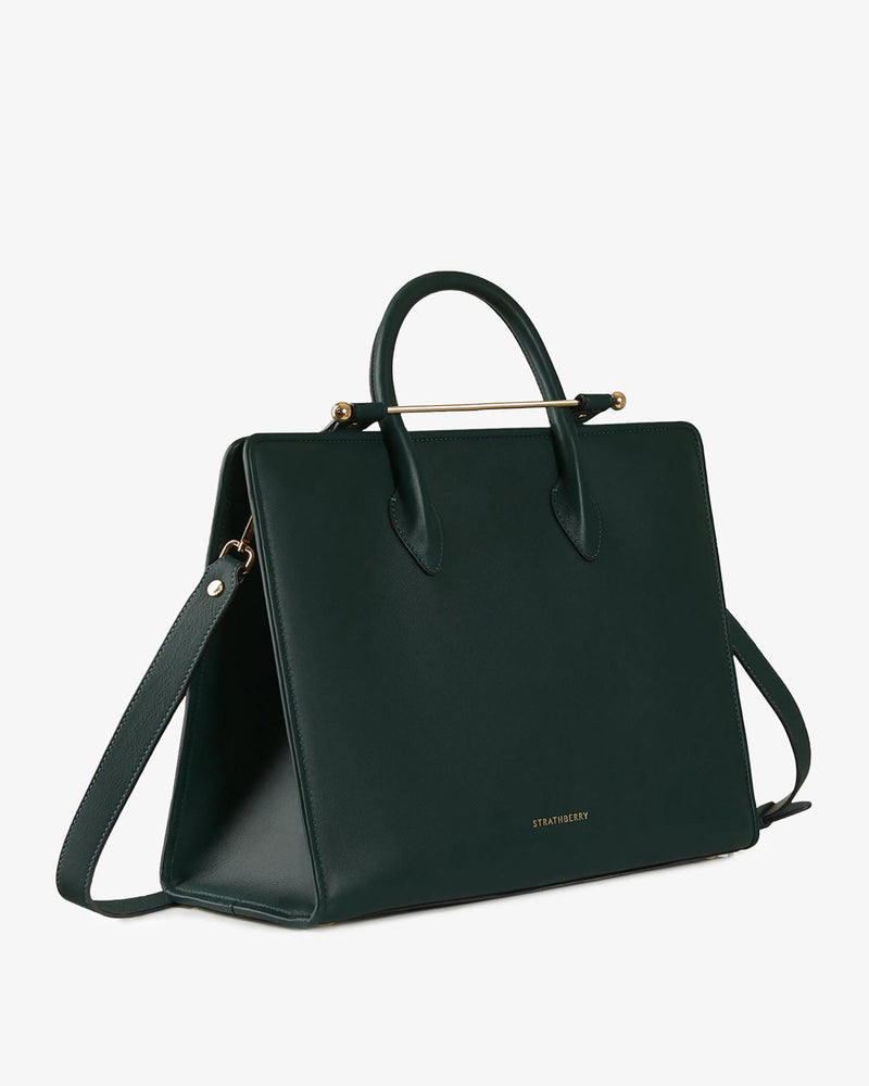 The Strathberry Tote - Top Handle Leather Tote Bag - Green