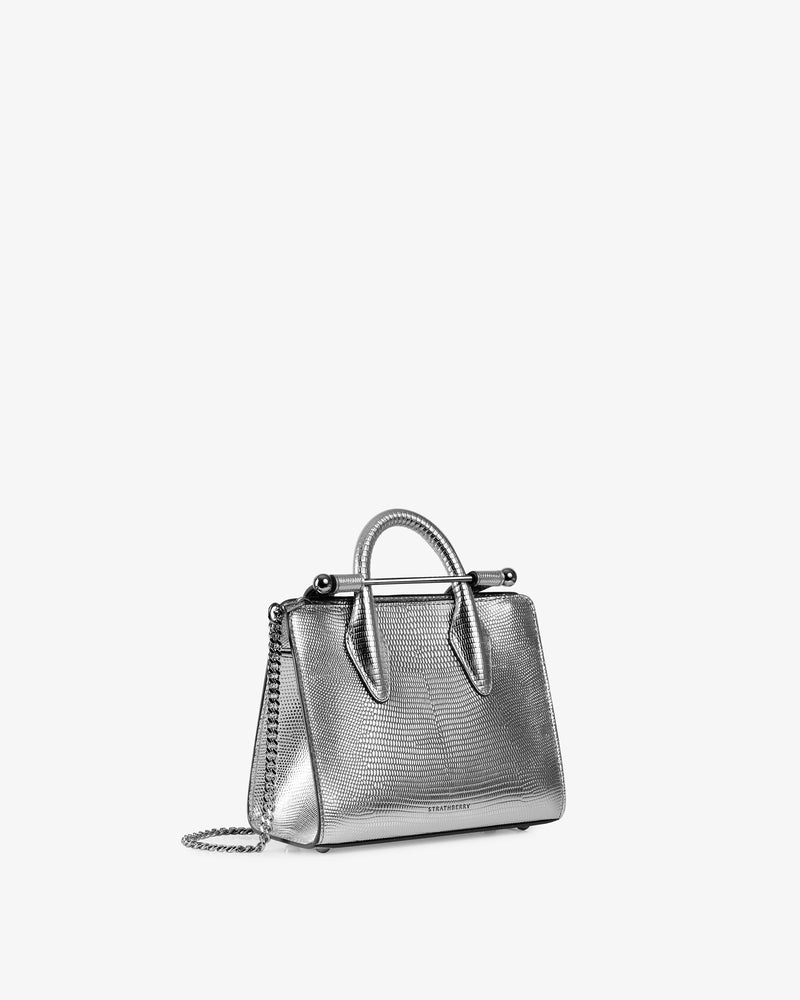 Strathberry Nano Croc Embossed Leather Tote