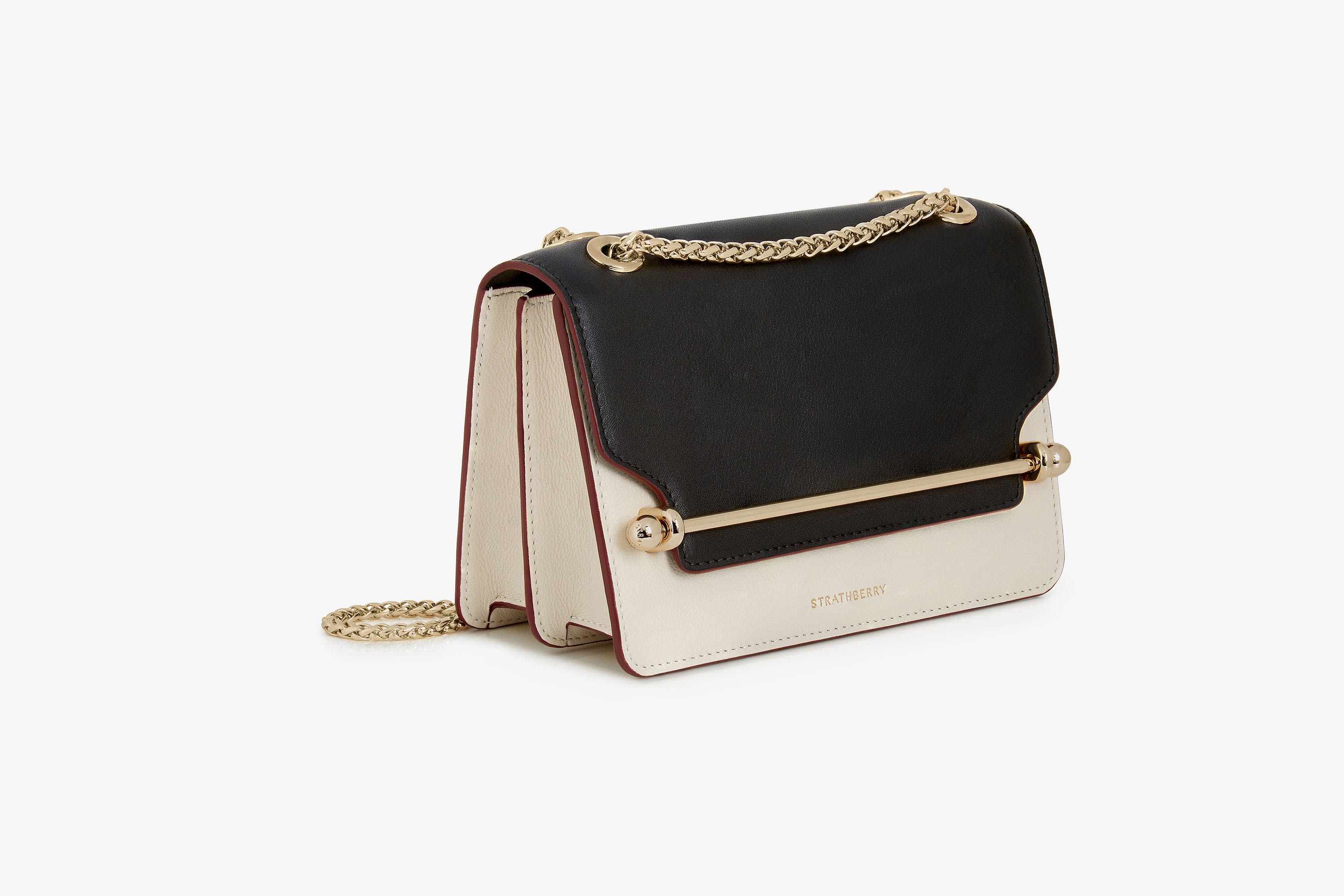 Strathberry - East/West Mini - Crossbody Leather Mini Handbag - Black ...