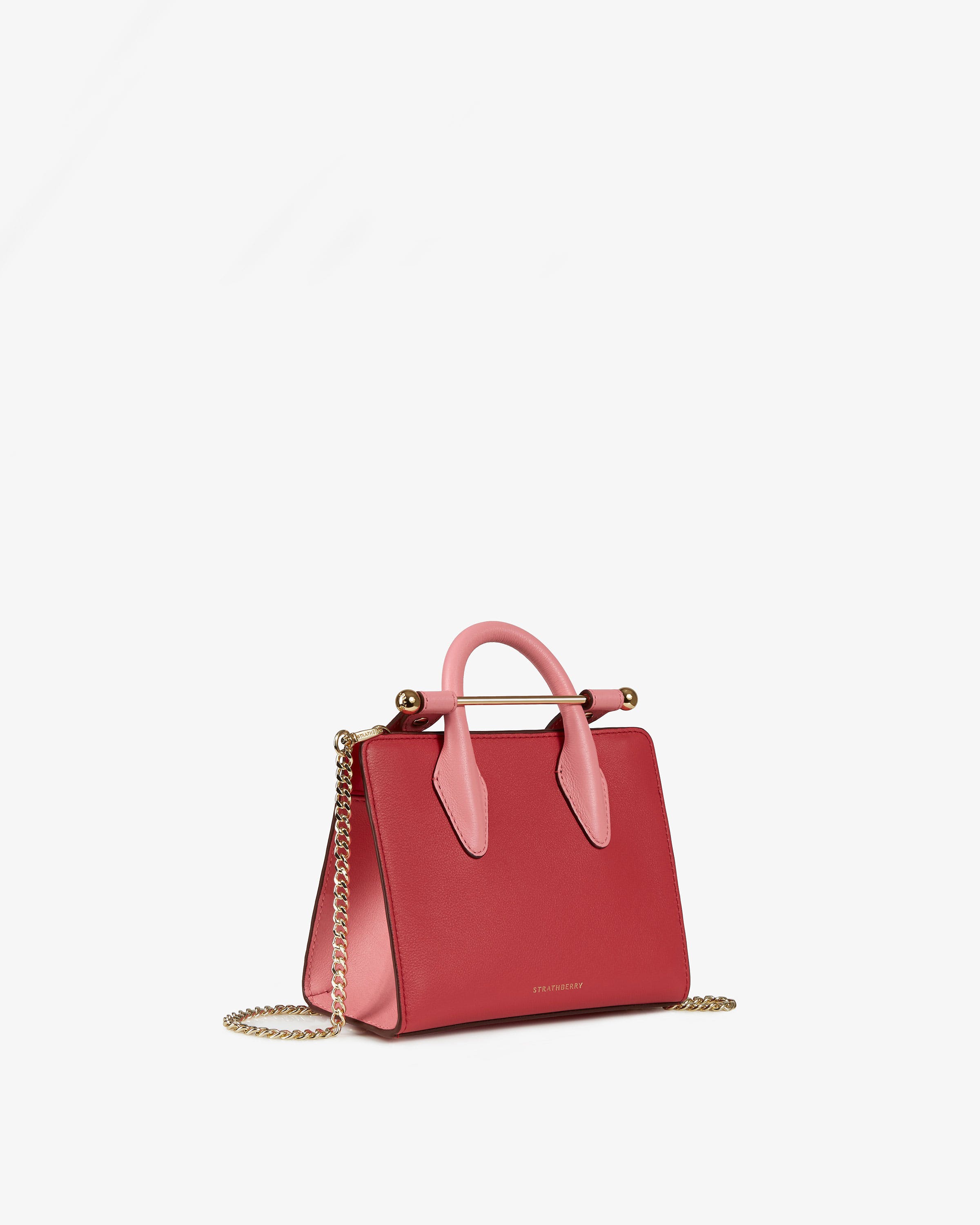 The Strathberry Nano Tote - Top Handle Leather Mini Tote Bag - Red ...